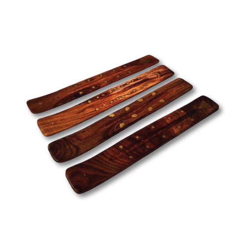 Wooden incense holder. Natural wood finish. Incense burner holder. top