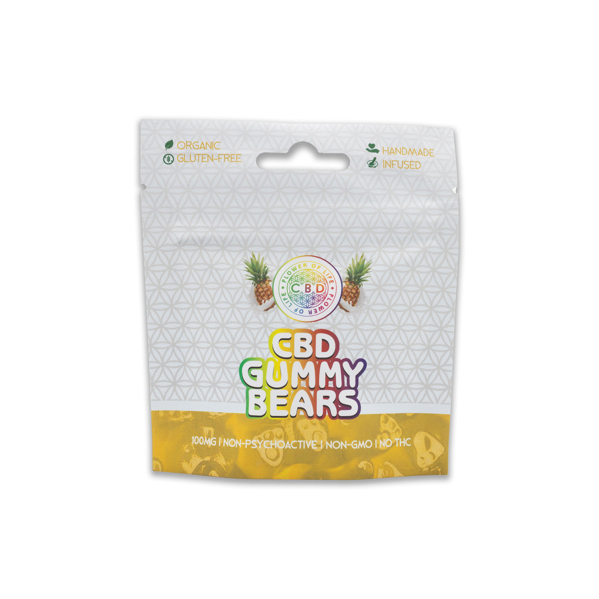 CBD Gummy Bears 100 mg Pineapple Flavor