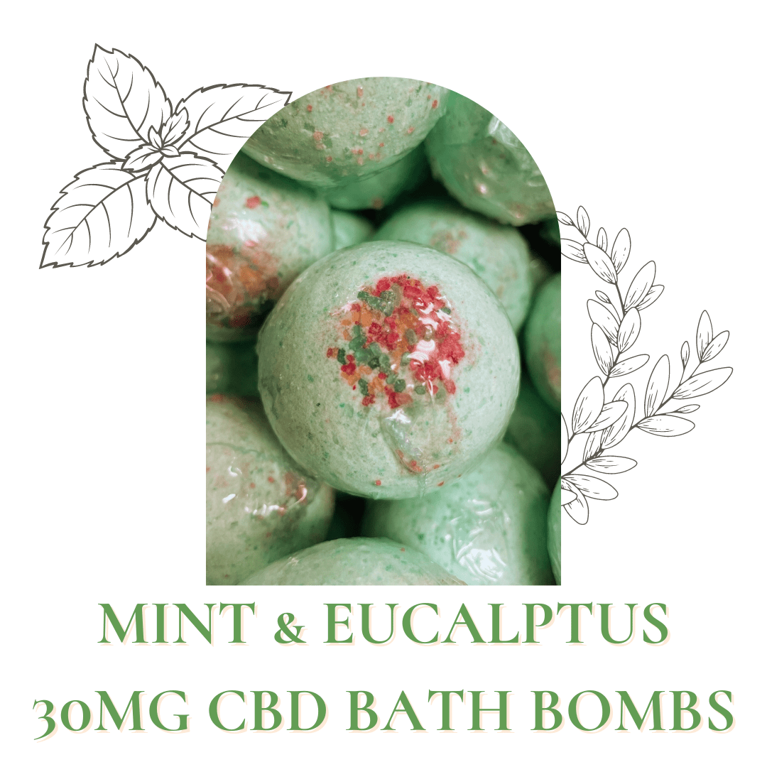 Mint &amp; Eucalptus 30mg CBD Bath Bombs-min